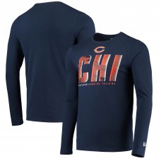 Футболка с длинным рукавом Chicago Bears New Era Combine Authentic Static Abbreviation - Navy