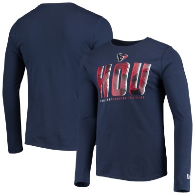 Футболка с длинным рукавом Houston Texans New Era Combine Authentic Static Abbreviation - Navy