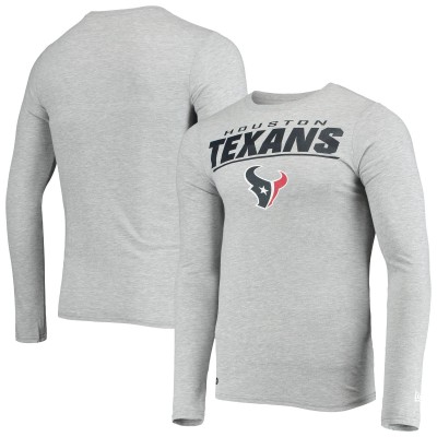 Футболка с длинным рукавом Houston Texans New Era Combine Authentic Stated - Heathered Gray