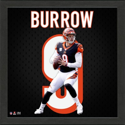 Cincinnati Bengals Joe Burrow Highland Mint 13 x 13 Impact Jersey Framed Photo
