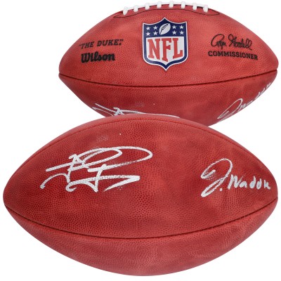 Мяч американского футбола NFL Tua Tagovailoa & Jaylen Waddle Miami Dolphins Authentic Autographed Wilson Duke Full Color Pro