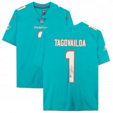 Игровая джерси Autographed Miami Dolphins Tua Tagovailoa Fanatics Authentic Aqua Nike Limited