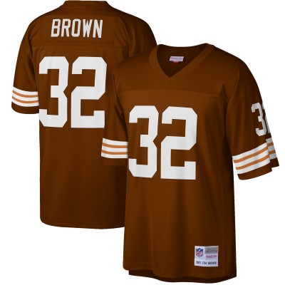 Джерси Cleveland Browns Jim Brown Mitchell & Ness Brown Big & Tall 1963 Retired Player Replica
