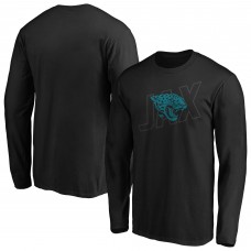 Mens Black Jacksonville Jaguars Code Metallic Long Sleeve T-Shirt