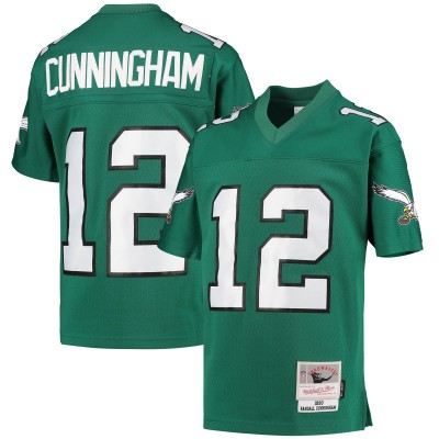 Подростковая Philadelphia Eagles Randall Cunningham Mitchell & Ness Kelly Green 1990 Retired Player Legacy Jersey