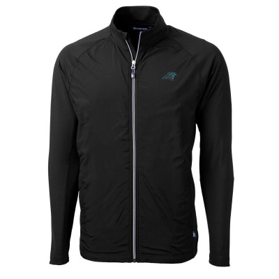Куртка Carolina Panthers Cutter & Buck Black Adapt Eco Knit Full-Zip