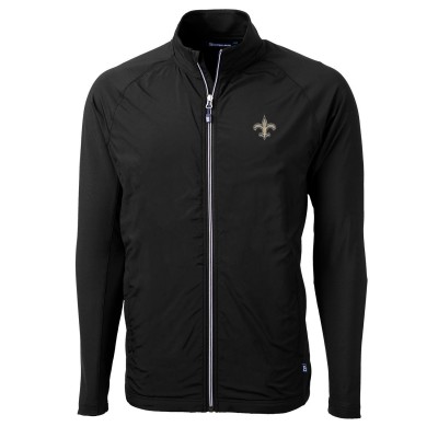 Кофта на молнии New Orleans Saints Cutter & Buck Black Adapt Eco Knit