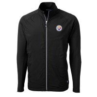 Pittsburgh Steelers Cutter & Buck Black Adapt Eco Knit Full-Zip Jacket
