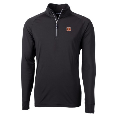 Кофта с короткой молнией Cincinnati Bengals Cutter & Buck Adapt Eco Knit - Black