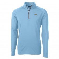 Кофта на короткой молнии Los Angeles Chargers Cutter & Buck Adapt Eco Knit- Light Blue