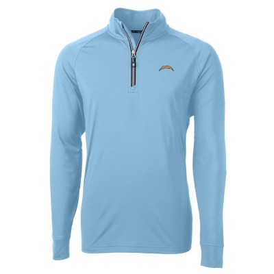 Кофта на короткой молнии Los Angeles Chargers Cutter & Buck Adapt Eco Knit- Light Blue