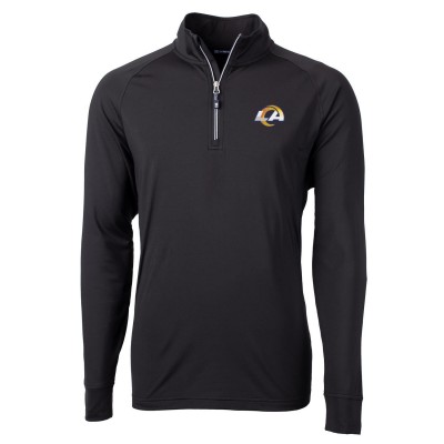 Los Angeles Rams Cutter & Buck Adapt Eco Knit Quarter-Zip Pullover Jacket - Black
