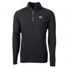 Кофта на короткой молнии Green Bay Packers Cutter & Buck Adapt Eco Knit- Black