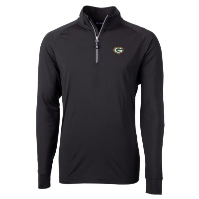 Кофта на короткой молнии Green Bay Packers Cutter & Buck Adapt Eco Knit- Black