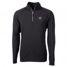 Кофта с короткой молнией New Orleans Saints Cutter & Buck Adapt Eco Knit - Black