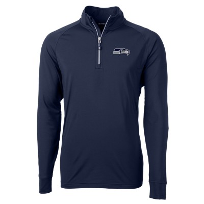 Кофта на короткой молнии Seattle Seahawks Cutter & Buck Adapt Eco Knit- College Navy