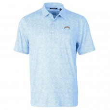 Поло Los Angeles Chargers Cutter & Buck Pike Constellation Print Stretch - Light Blue