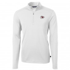 Кофта с короткой молнией Kansas City Chiefs Cutter & Buck Virtue Eco Pique Recycled - White