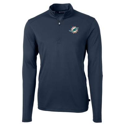Кофта с короткой молнией Miami Dolphins Cutter & Buck Virtue Eco Pique Recycled - Navy