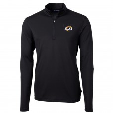 Los Angeles Rams Cutter & Buck Virtue Eco Pique Recycled Quarter-Zip Pullover Jacket - Black