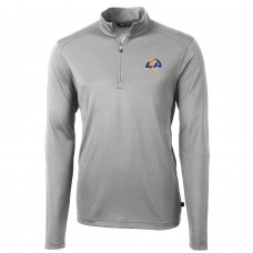 Los Angeles Rams Cutter & Buck Virtue Eco Pique Recycled Quarter-Zip Pullover Jacket - Gray