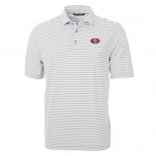 Поло San Francisco 49ers Cutter & Buck Virtue Eco Pique Stripe Recycled - Gray Поло San Francisco 49ers Cutter & Buck Virtue Eco Pique Stripe Recycled - Gray