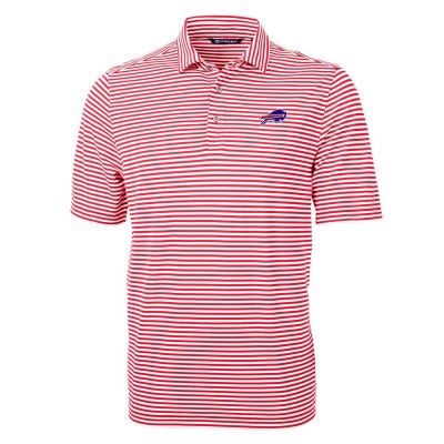 Buffalo Bills Cutter & Buck Red Virtue Eco Pique Stripe Recycled Polo