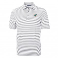 Поло Miami Dolphins Cutter & Buck Virtue Eco Pique Stripe Recycled - Gray