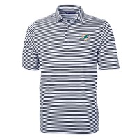 Miami Dolphins Cutter & Buck Navy Virtue Eco Pique Stripe Recycled Polo