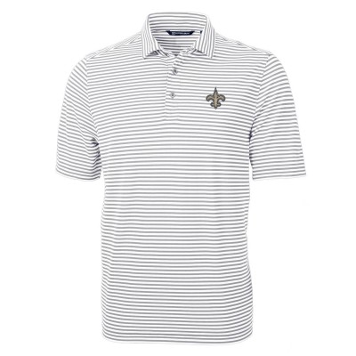 Поло New Orleans Saints Cutter & Buck Virtue Eco Pique Stripe Recycled - Gray