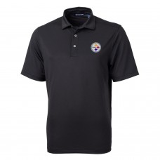 Pittsburgh Steelers Cutter & Buck Black Virtue Eco Pique Recycled Polo Pittsburgh Steelers Cutter & Buck Black Virtue Eco Pique Recycled Polo