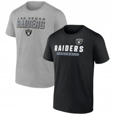 Футболка Las Vegas Raiders Combo Pack - Black/Heathered Gray Футболка Las Vegas Raiders Combo Pack - Black/Heathered Gray