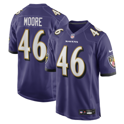 Джерси Baltimore Ravens Nick Moore Nike Purple Game