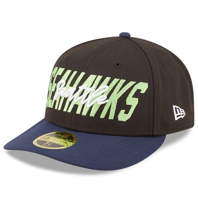 Бейсболка Seattle Seahawks New Era Black/Navy 2022 NFL Draft Low Profile 59FIFTY