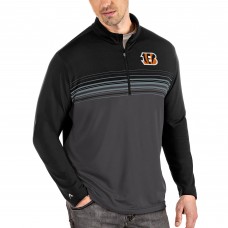 Кофта с короткой молнией Cincinnati Bengals Antigua Pace - Black/Gray