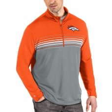 Кофта с короткой молнией Denver Broncos Antigua Pace - Orange/Gray