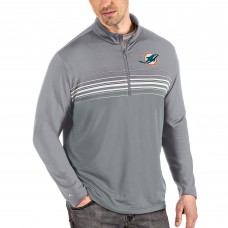 Miami Dolphins Antigua Steel/Gray Pace Quarter-Zip Pullover Jacket