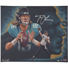 Autographed Jacksonville Jaguars Trevor Lawrence Fanatics Authentic Stretched 20 x 24 Giclee - Created and Signed by Artist Brian Konnick - Limited Edition of 50