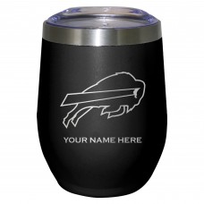 Buffalo Bills Black 12oz. Personalized Etched Stemless Tumbler