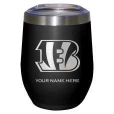 Именная термос Cincinnati Bengals Black 12oz. Etched Stemless