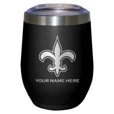 Бокал New Orleans Saints 12oz. Personalized Etched Stemless - Black