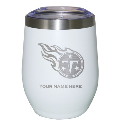 Бокал Tennessee Titans 12oz. Personalized Etched Stemless - White