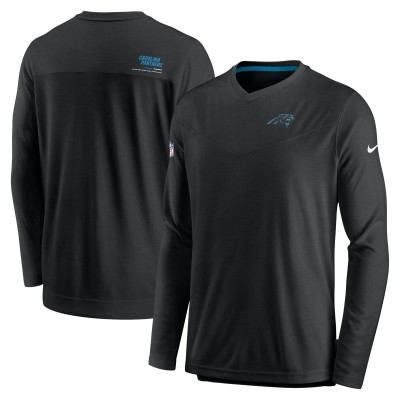 Футболка Carolina Panthers Nike Sideline Coach Chevron Lock Up Long Sleeve V-Neck Performance - Black