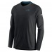 Футболка Carolina Panthers Nike Sideline Coach Chevron Lock Up Long Sleeve V-Neck Performance - Black