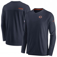 Футболка Chicago Bears Nike Sideline Coach Chevron Lock Up Long Sleeve V-Neck Performance - Navy