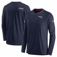 Футболка New England Patriots Nike Sideline Coach Chevron Lock Up Long Sleeve V-Neck Performance - Navy