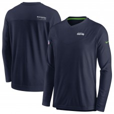 Футболка Seattle Seahawks Nike Sideline Coach Chevron Lock Up Long Sleeve V-Neck Performance - Navy