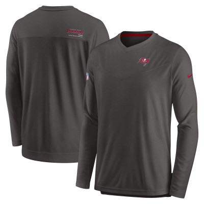 Футболка Tampa Bay Buccaneers Nike Sideline Coach Chevron Lock Up Long Sleeve V-Neck Performance - Pewter