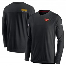 Футболка Washington Commanders Nike Sideline Coach Chevron Lock Up Long Sleeve V-Neck Performance - Black