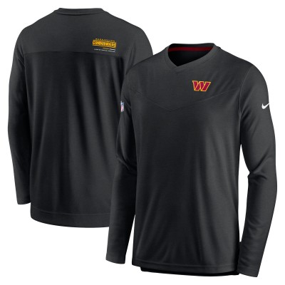 Футболка Washington Commanders Nike Sideline Coach Chevron Lock Up Long Sleeve V-Neck Performance - Black